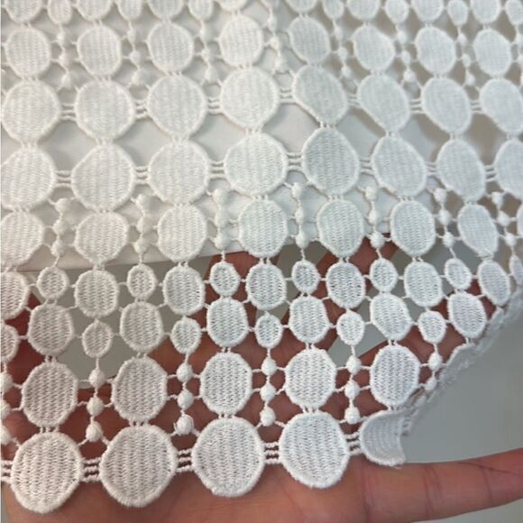 Ralph Lauren White Geometric Lace Overlay Long Sleeve Shift Cocktail Dress - Picture 4 of 8